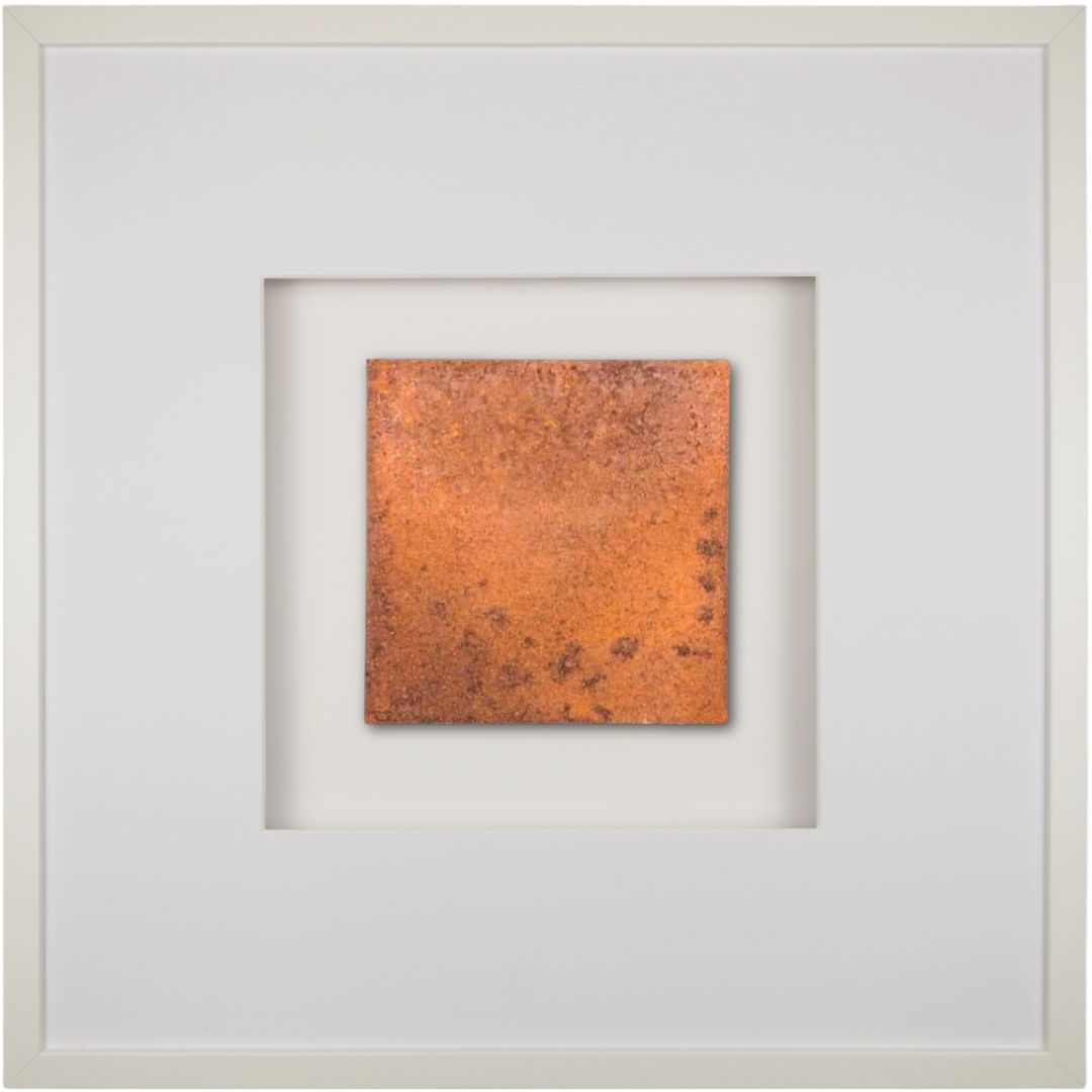 Quadratwerk Wandbild Urban Rust Quadrat 58cm - Rahmen Weiß, Hintergrund Weiß, Passepartout Weiß/Weiß