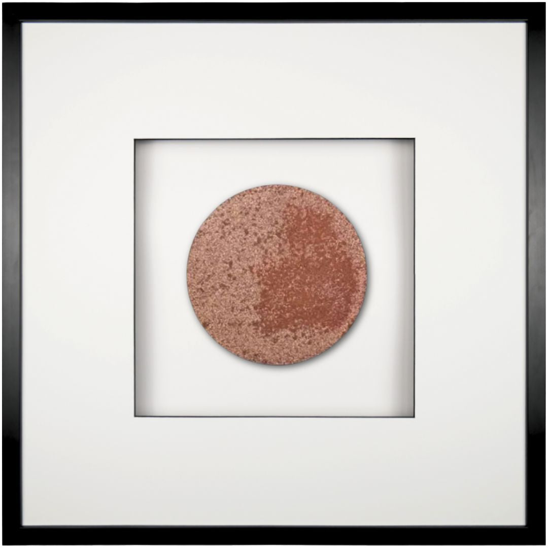 Quadratwerk Wandbild Urban Rust Rund 58cm - Rahmen Schwarz, Hintergrund Weiß, Passepartout Weiß/Schwarz