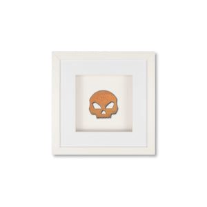 Quadratwerk Wandbild Urban Rust Skull 27cm - Rahmen Weiß, Hintergrund Weiß, Passepartout Weiß/Weiß