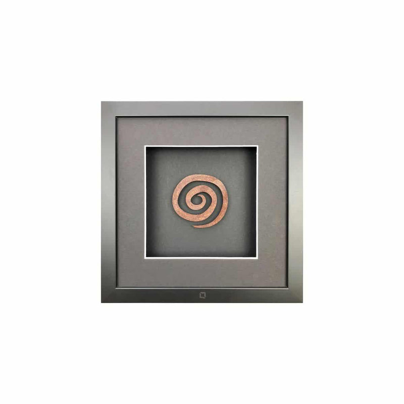 Quadratwerk Wandbild Urban Rust Spirale 27cm - Rahmen Schwarz, Hintergrund Schwarz, Passepartout Schwarz/Weiß