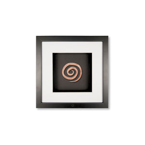 Quadratwerk Wandbild Detailaufnahme Urban Rust Spirale 27cm - Rahmen Schwarz, Hintergrund Schwarz, Passepartout Weiß/Weiß