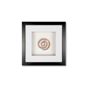 Quadratwerk Wandbild Detailaufnahme Urban Rust Spirale 27cm - Rahmen Schwarz, Hintergrund Weiß, Passepartout Weiß/Weiß