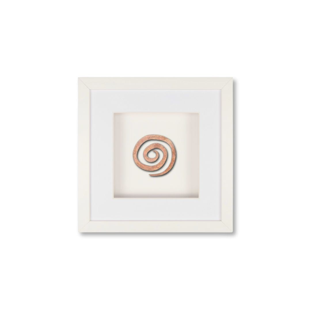 Quadratwerk Wandbild Detailaufnahme Urban Rust Spirale 27cm - Rahmen Weiß, Hintergrund Weiß, Passepartout Weiß/Weiß