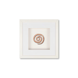 Quadratwerk Wandbild Detailaufnahme Urban Rust Spirale 27cm - Rahmen Weiß, Hintergrund Weiß, Passepartout Weiß/Weiß