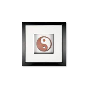 Quadratwerk Wandbild Nahaufnahme Urban Rust Yin & Yang 27cm - Rahmen Schwarz, Hintergrund Weiß, Passepartout Weiß/Schwarz