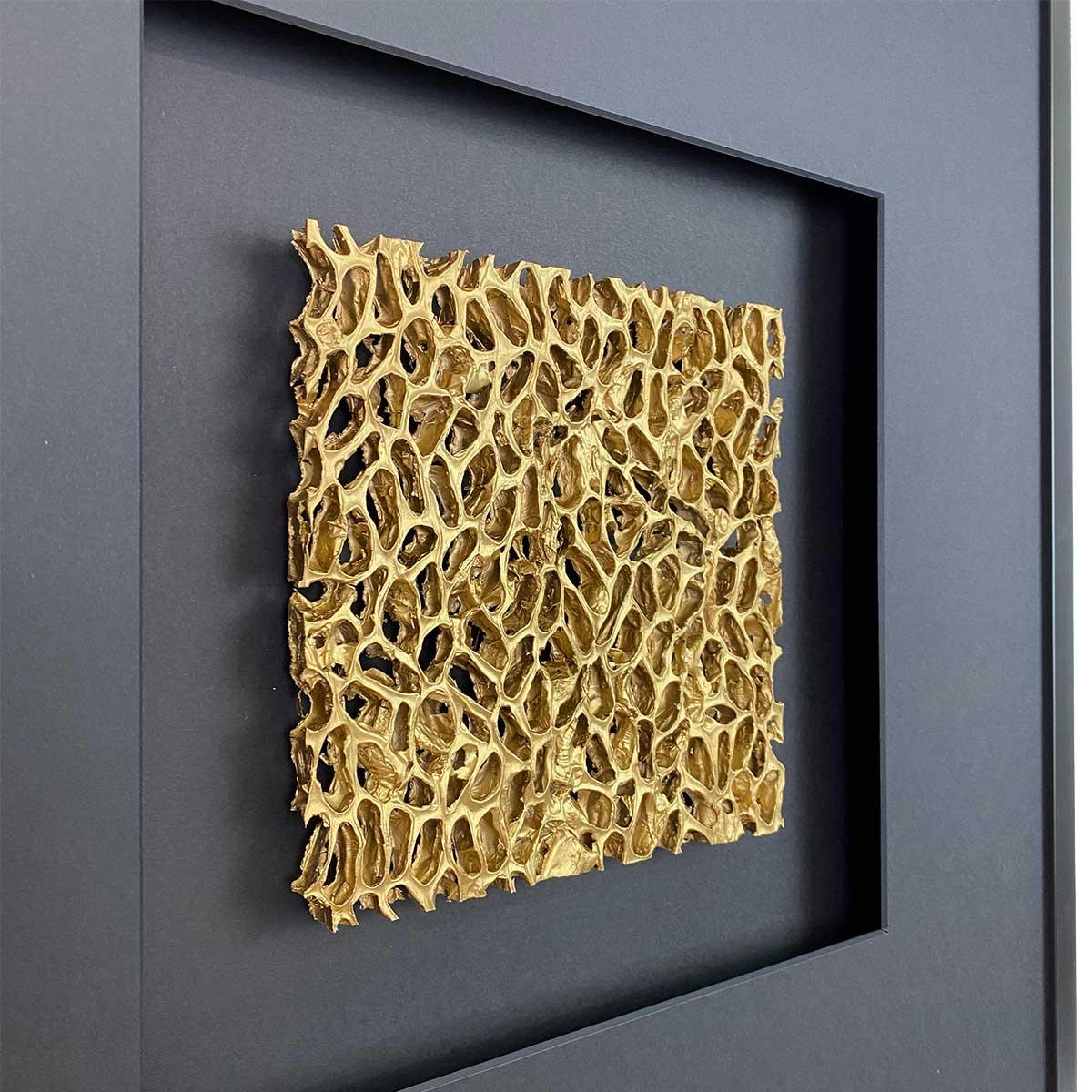 Wandbild Metall MAGIC GOLD quadratisch 58cm - Quadratwerk®