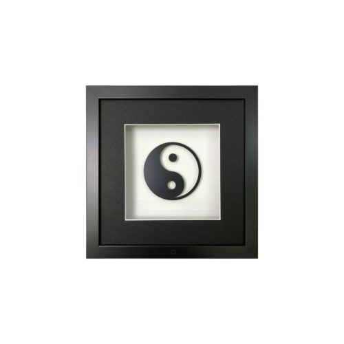 Wandbild Metall Wohnzimmer Yin Yang schwarz quadratisch - Quadratwerk